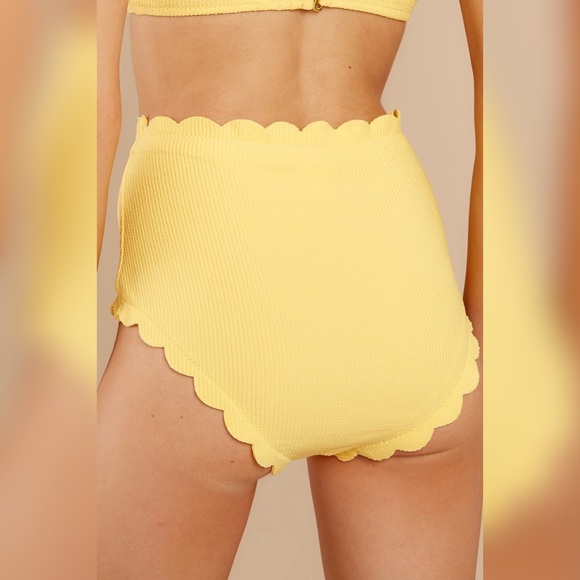 NWT High Waisted Yellow Bikini Bottoms Size Small - Picture 3 of 10